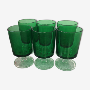 Lot de 6 verres Luminarc cavalier vert