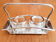 Salt and pepper shaker in chiseled glass and silver metal; Ancient French