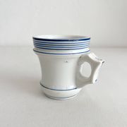 Tasse brulot ancienne en porcelaine liserés bleus 19eme siècle