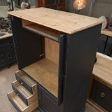 Fir cabinet with reentrant doors and drawers