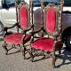 Pair of antique armchairs, carved in walnut