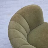 1960s, Danish 2-seater "Banana" sofa, original green furniture velour.