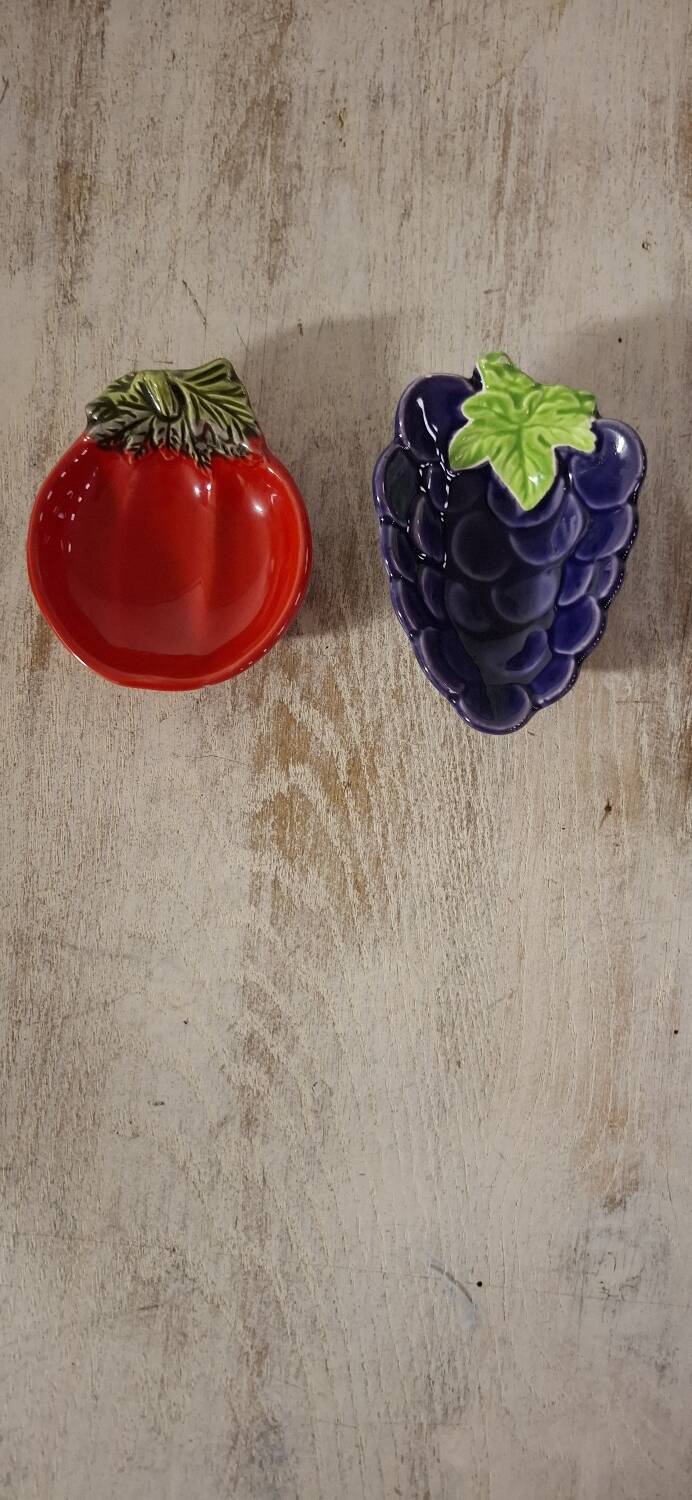 Two vintage fruit-shaped bowls