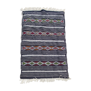 tapis kilim bleu fait