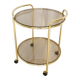 Vintage Smoked Glass Serving Trolley: 1970s Mid-Century Modern Bar Cart