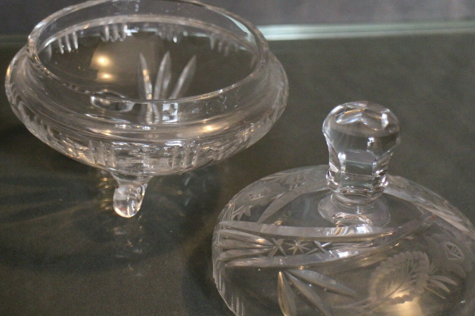 Crystal candy with a carved decoration