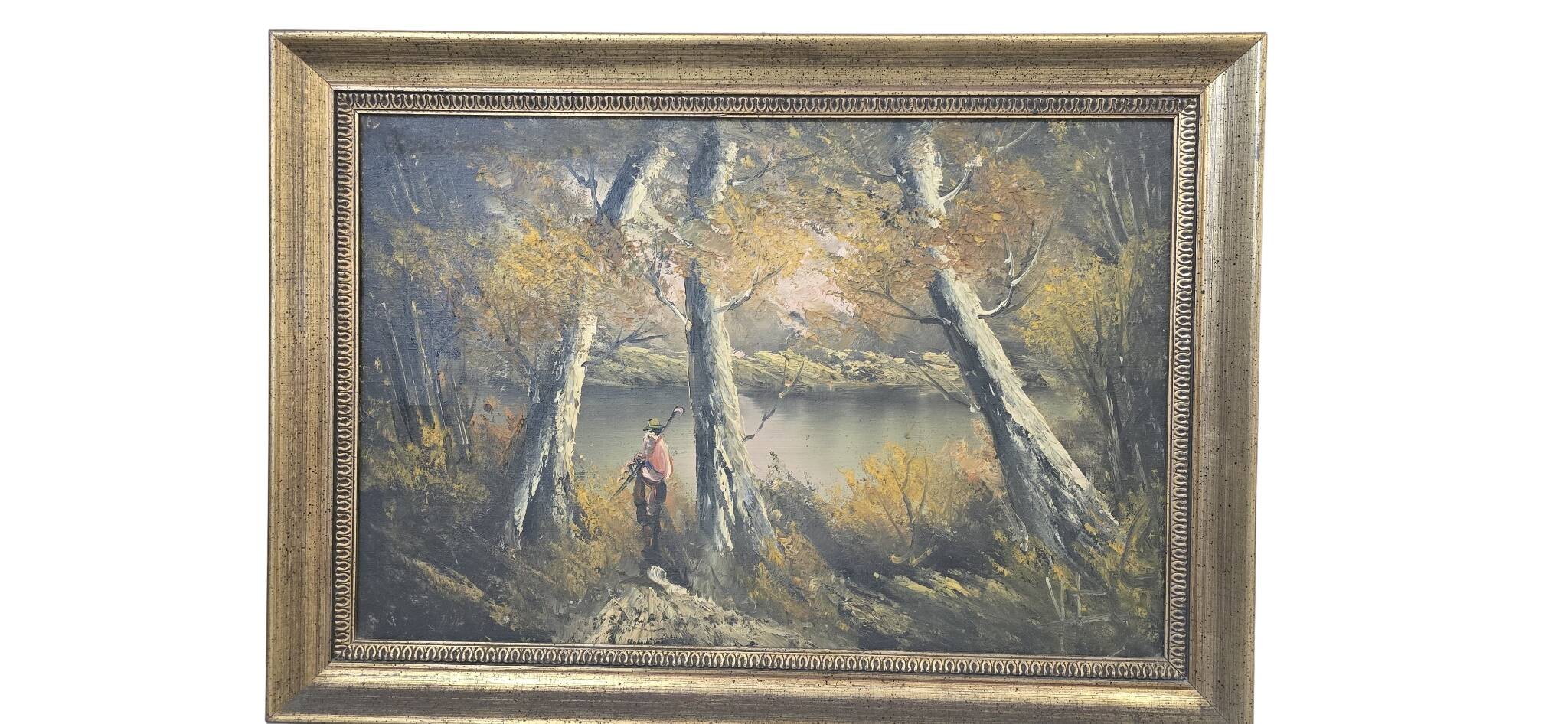Dipinto d’atmosfera "Paesaggio Autunnale" – Vintage anni '70 con Cornice Do