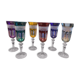6 crystal champagne flutes
