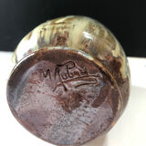Salted stoneware cup by Marcel Aubry