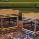 70's bamboo coffee tables