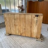 Factory blue patinated workshop furniture