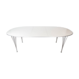 Super Ellipse dining table with white laminate by Piet Hein and Arne Jacobsen