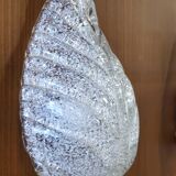 Murano, leaf sconces in worked transparent glass, 1940s