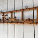 Bamboo-style wood coat rack
