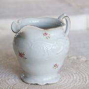 Vintage white porcelain milk jug – Romantic floral pattern