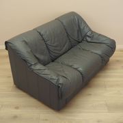 Italian leather sofa, two-seater, 1970s design