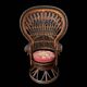 Emmanuelle rattan armchair Peacock 1960