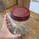 Ancient moulded glass jar with bakelite lid 20th century