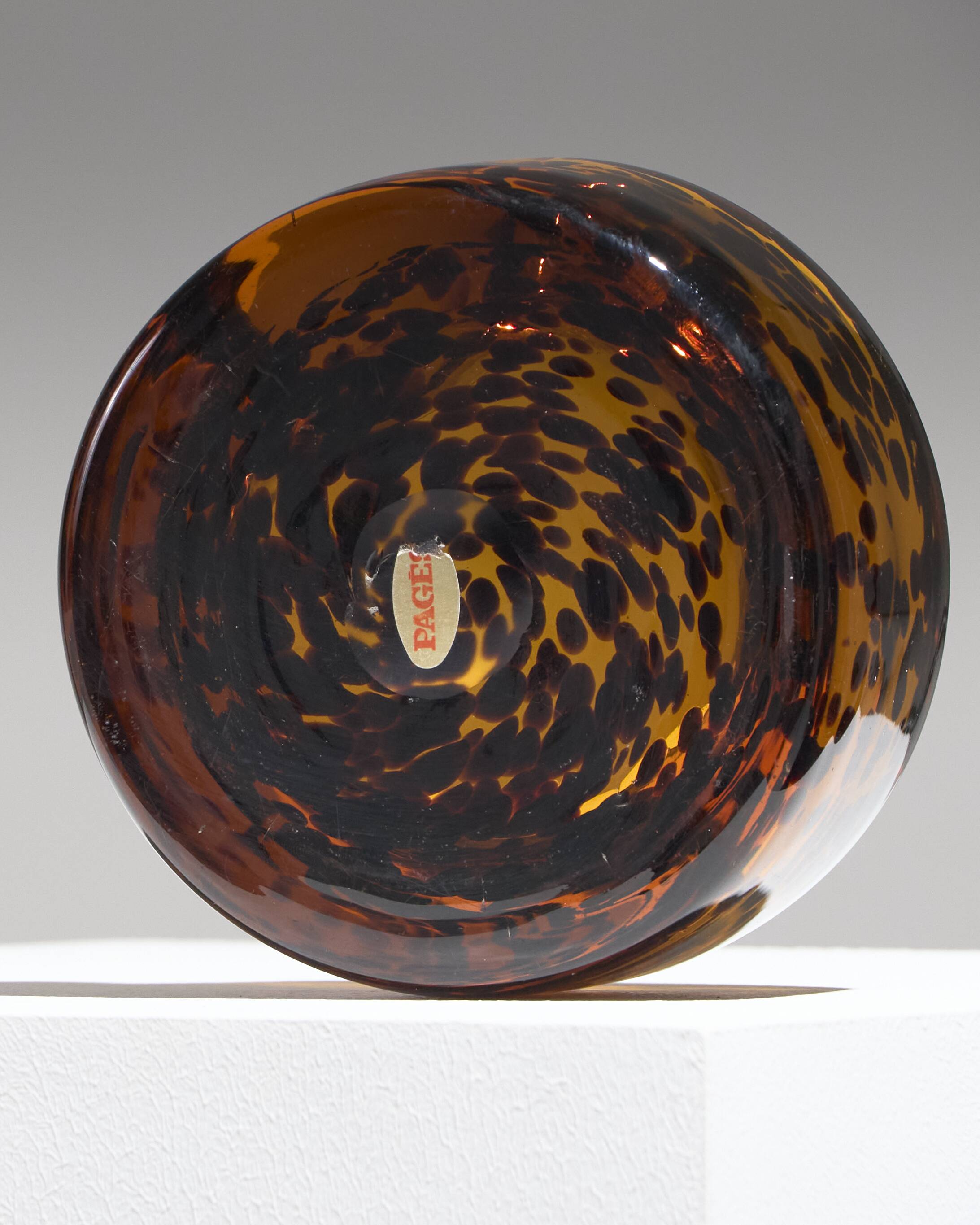Amber Murano glass ashtray, 1960