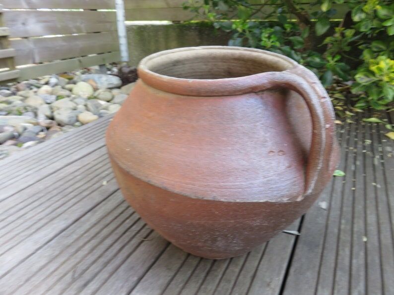 Terracotta flower pot with handle 30s 40s