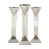 Lot de 3 bougeoirs vintage en cristal de bohème