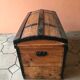 OLD TRUNK EARLY TWENTIETH IN PITCHPIN DOMED SHAPE LARGE MODEL