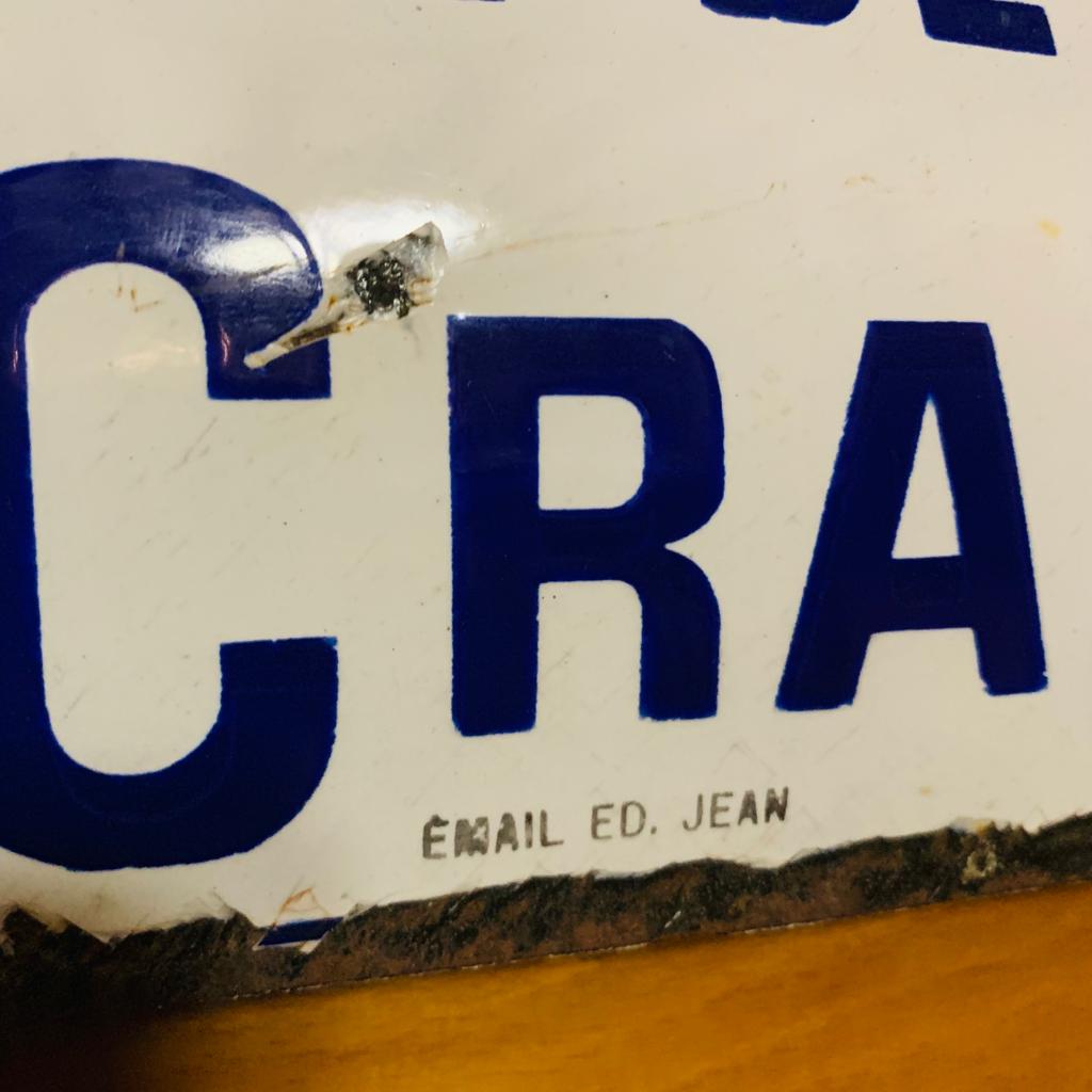 Plaque émaillée bombée