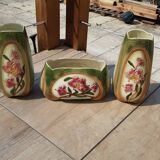 Set vases and planter in slurry Lys