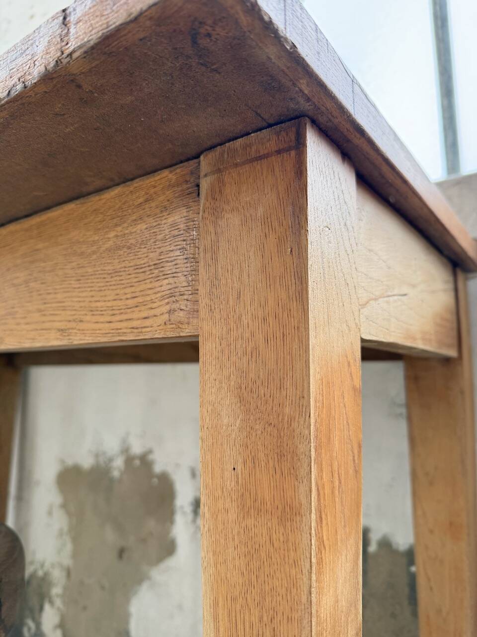 Oak and pine farmhouse console table