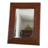 Miroir biseauté en bambou vintage