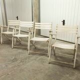 Garden furniture table and 4 armchairs 60's in its juice