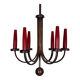 Mid-Century Modern six arms copper chandelier in Gio Ponti style. Italy 195