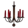 Mid-Century Modern six arms copper chandelier in Gio Ponti style. Italy 195