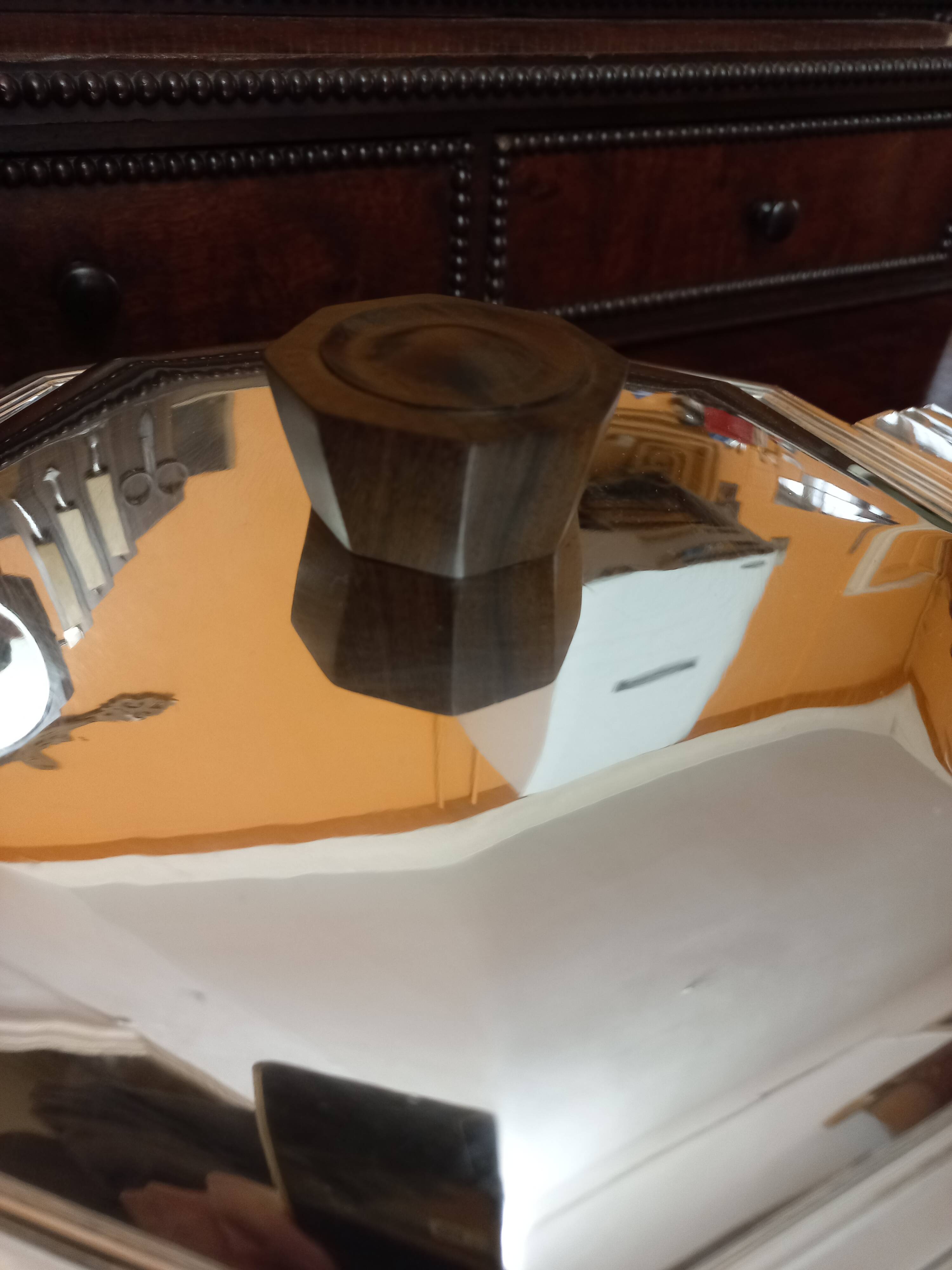 Art Deco plate 1930 silver metal