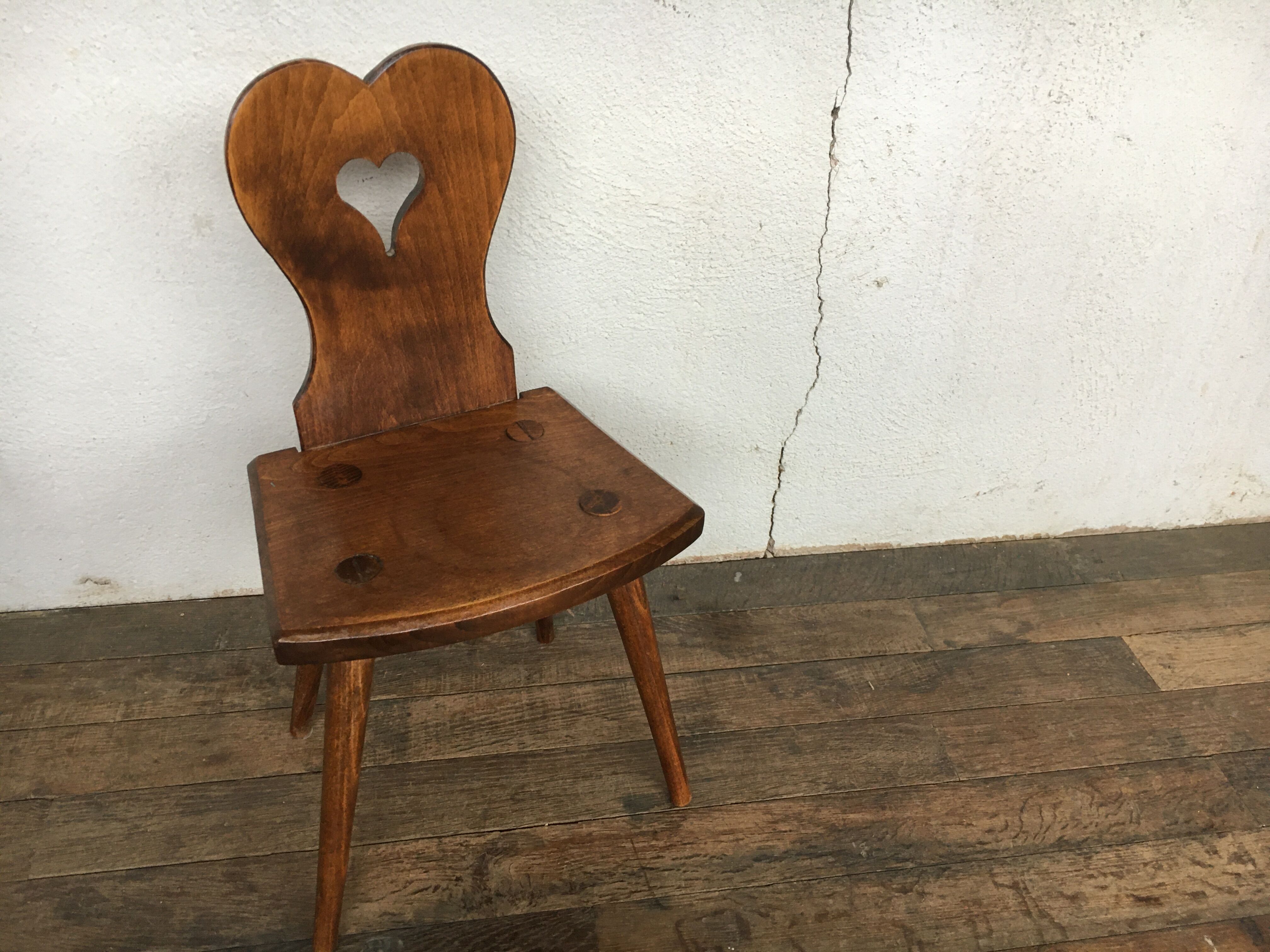 Old Alsatian children's chair in solid beech