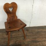 Old Alsatian children's chair in solid beech