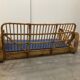 Sofa rectangulaire en rotin à six brins exclusif pour trois places, d'après Paul Frankl, années 50.