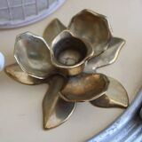 Golden brass candle holder