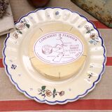 Camembert dish or butter dish in Rouen earthenware
