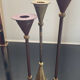 Trio of vintage brass and copper candle holders