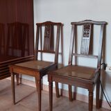 Paire de chaises cannées 1930, style louis XVI
