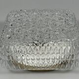 1960s 1970s Ceiling Lamp Flush Mount in Glass & Metal Space Age Design