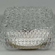 1960s 1970s Ceiling Lamp Flush Mount in Glass & Metal Space Age Design