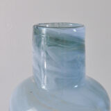 Vase en verre soufflé gris et blanc