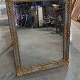 Napoleon III period mirror in wood and gilded and painted stucco, 106x83 cm