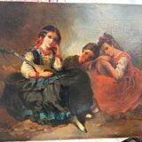 Tableau - Peinture Sur Toile Orientaliste Fin XIXéme Siècle