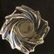 Clear crystal bowl burke wave empty pocket vintage art deco