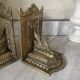 pair of Gothic decorative bookends in brass 1920