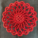 Fruit basket in burgundy basketry slip braided burgundy year 60