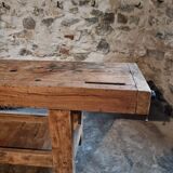 Antique beech table, France early 20th century